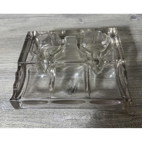 Other - Antique Vintage 1911 Heavy Clear Glass Double Inkwell Desk Set Gem USA